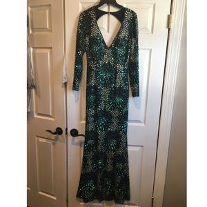 Emerald Green Sequince & Beaded Pageant Gown